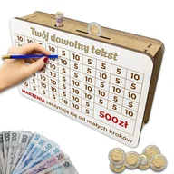 Skarbonki - Skarbonka wykreślana wyzwanie oszczędzanie twój dowolny tekst Cel 500 zł - miniaturka - grafika 1