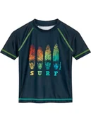 Kąpielówki dla chłopców - Playshoes Koszulka kąpielowa "Surf" w kolorze granatowym ze wzorem - miniaturka - grafika 1