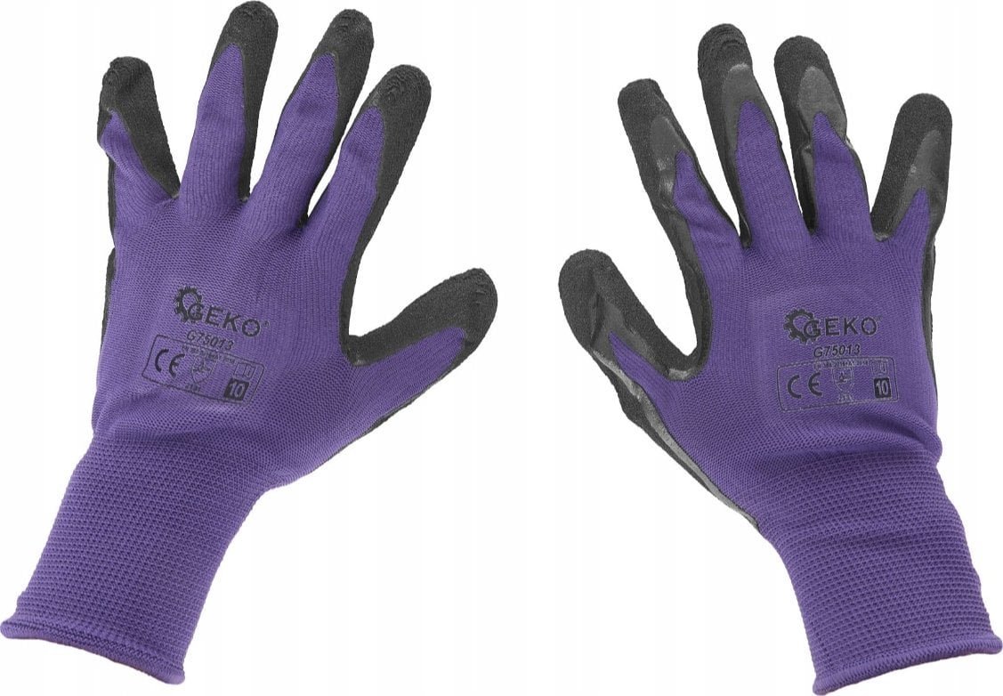 Geko Rękawice ochronne powlekane r. 10 – fioletowe 12/240