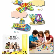 Klocki - Klocki Magnetyczne Kolorowy Zestaw Konstrukcyjny 120 Elementów - miniaturka - grafika 1