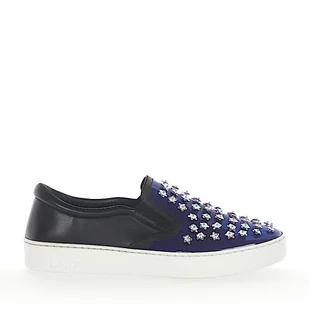 Dior Slip-On Sneakersy HAPPY skóra lakierowana niebieskie skóra czarne ozdobienia - Trampki damskie - miniaturka - grafika 1