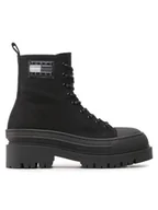 Botki damskie - Tommy Hilfiger Botki Tjw Foxing Canvas EN0EN02216 Czarny - miniaturka - grafika 1