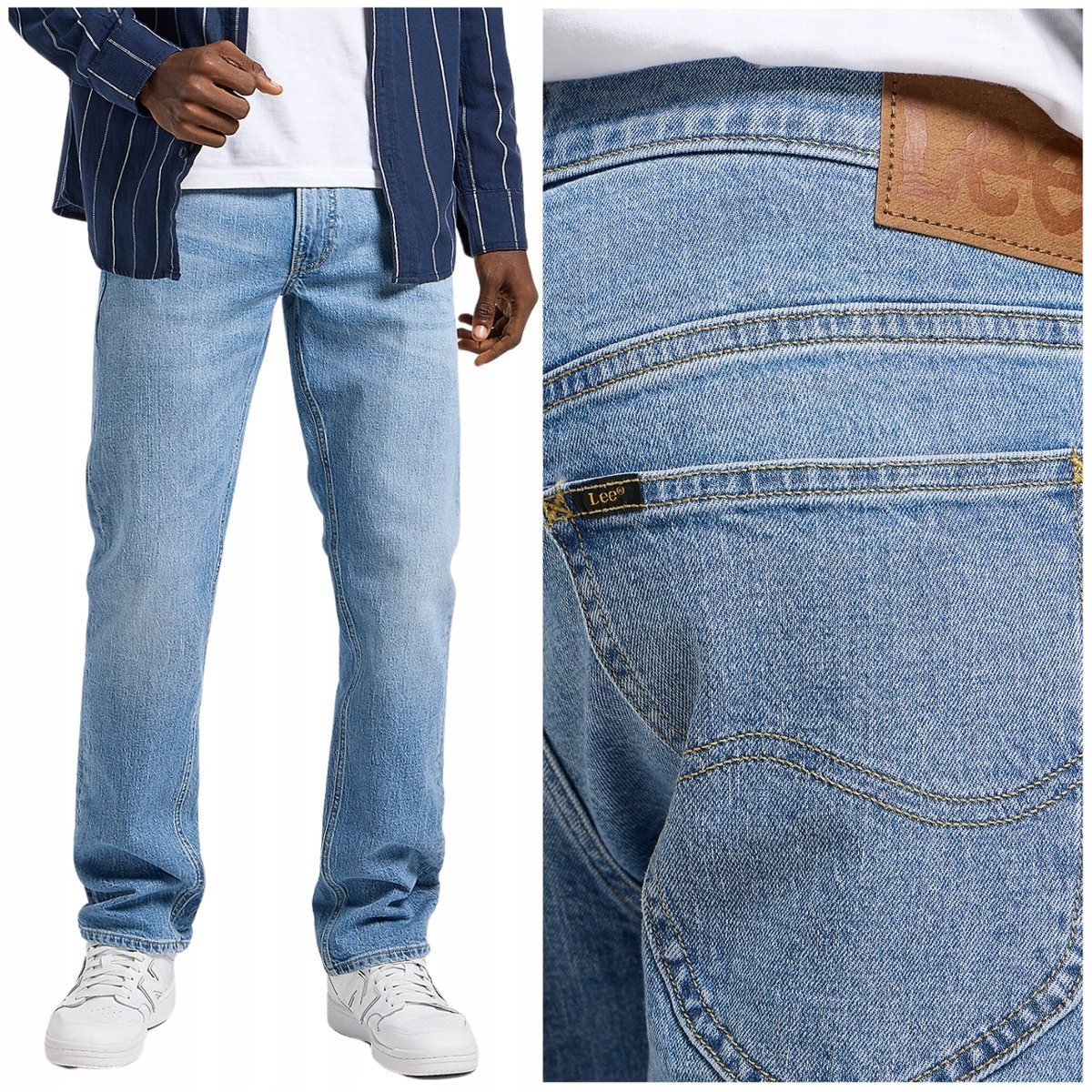 Lee Daren Zip Fly Horizon Blue DżINS proste męskie spodnie jeansowe W40 L34