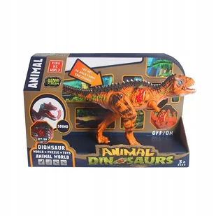 FIGURKA DINOZAURA Z ROGAMI Z DŹWIĘKIEM ŚWIATŁEM - Figurki dla dzieci - miniaturka - grafika 1