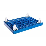 Wózki magazynowe - Wózek plastikowy XL na pojemniki 600x400 mm, 250 kg, koła POR, niebieski - miniaturka - grafika 1