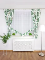 Firany - FIRANA Z MODNYM WZOREM ZIELONE MONSTERY FIRANKA GOTOWA DO KUCHNI KOMPLET - miniaturka - grafika 1