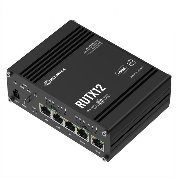 Teltonika RUTX12 DUAL SIM DUAL 4G/LTE Bluetooth Router eSIM Version RUTX12230000