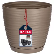 Donice - Doniczka na kwiaty okrągła z podstawką 17 cm, beżowa - miniaturka - grafika 1