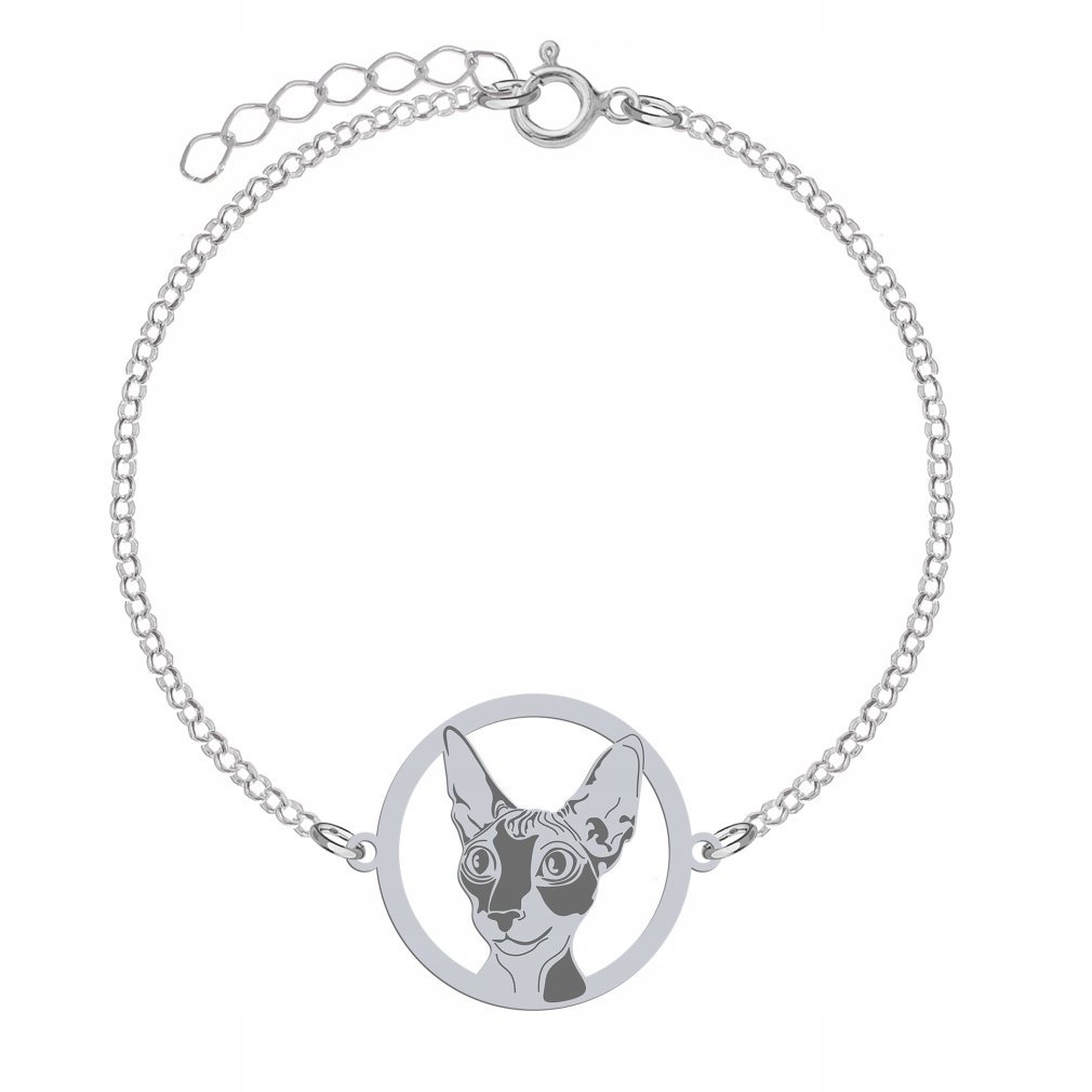 Bransoletka Srebrna z kotem Cornish Rex 925 Prezent Biżuteria GRAWER GRATIS