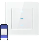 Systemy inteligentnych domów - Dotykowy Włącznik Światła WiFi Avatto N-TS10-W3 Potrójny TUYA (biały) - miniaturka - grafika 1