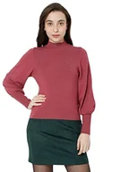 Swetry damskie - bestseller a/s Damski sweter VVMHOLLYKARISPUFF LS Highneck BLO.GA Boo, Dry Rose, M - miniaturka - grafika 1