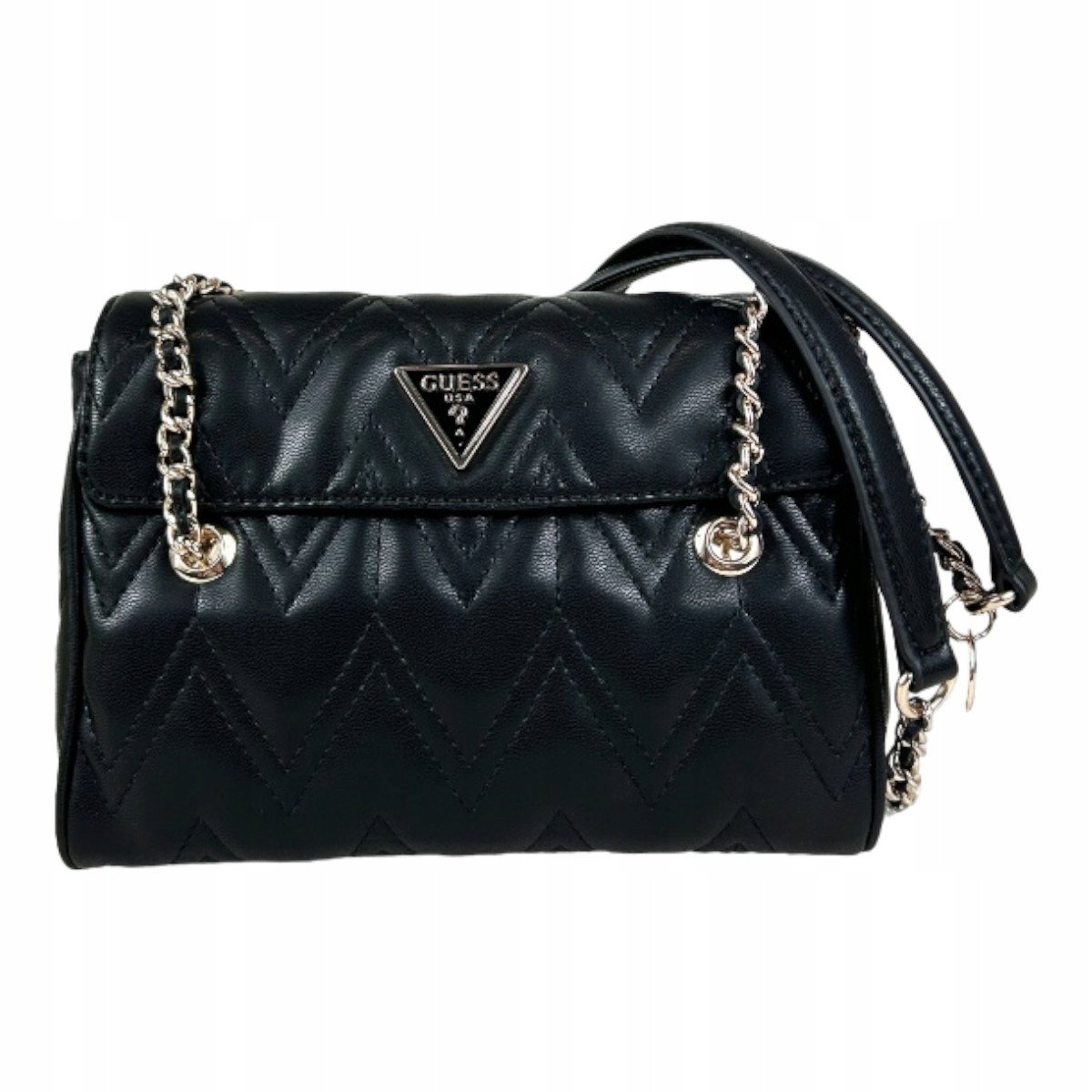 Guess torebka damska eda flap shoulder bag czarna