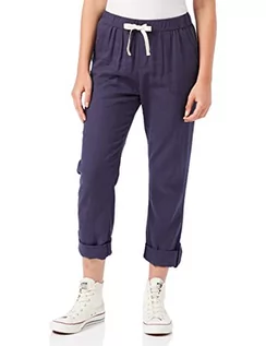 Spodnie damskie - Roxy Damskie spodnie Non-denim Pants On The Seashore elastyczne lniane spodnie dla kobiet niebieski indygo (Mood Indigo) L ERJNP03294 - grafika 1