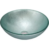 Umywalki - Mexen Mira szklana umywalka nablatowa 42 x 42 cm, srebrna - 24124211 - miniaturka - grafika 1