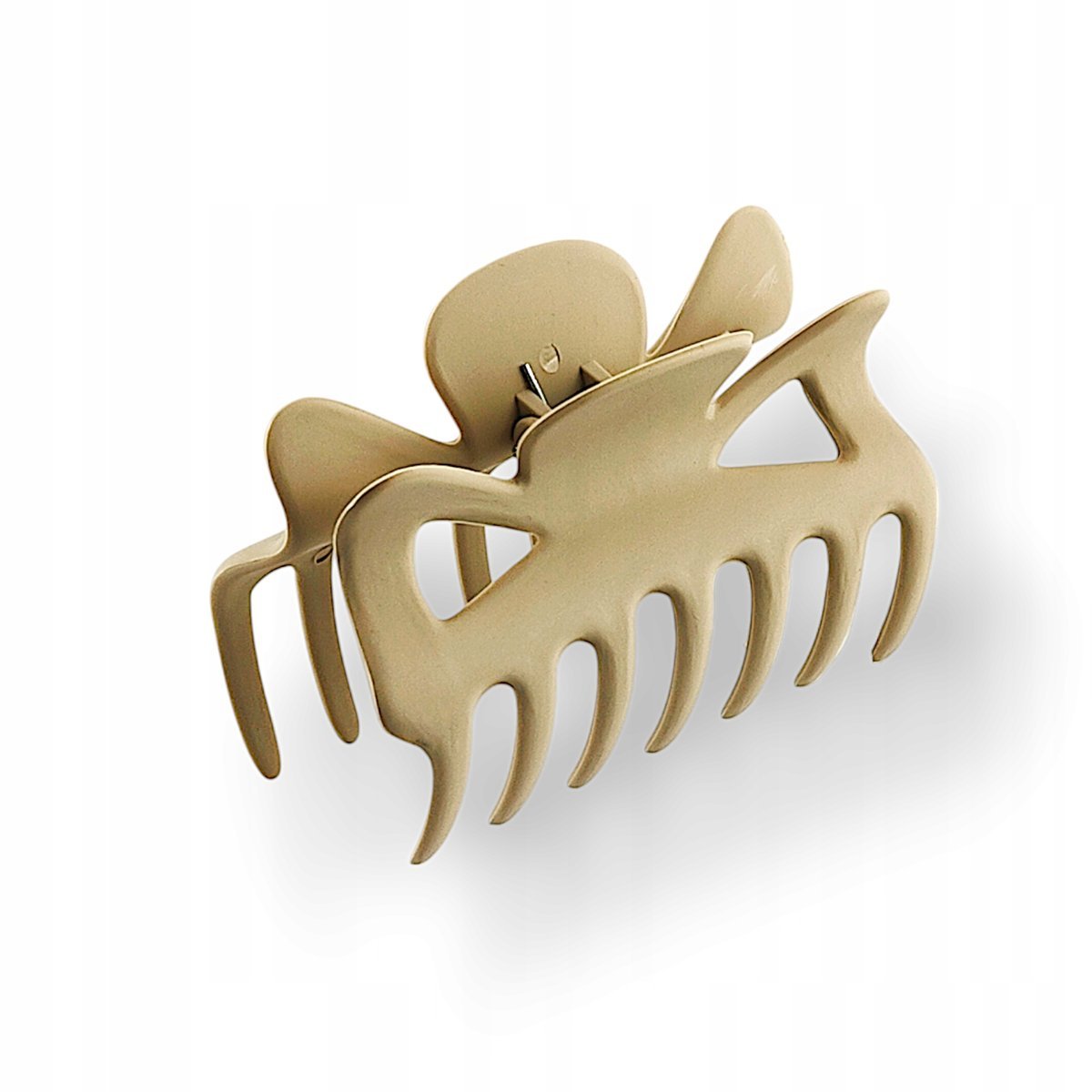 Klamra do włosów Szczęka beżowa Kauczukowa Łapacz