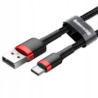 Kable USB - Kabel USB TYP C Baseus Cafule QC3.0 2A 2m SZYBKIE ŁADOWANIE NYLON czarny Przewód do Szybkiego ładowania Telefonu typu USBC typc - miniaturka - grafika 1
