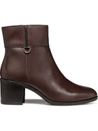 Botki damskie - Geox Skórzane botki "New Ashell" w kolorze brązowym - miniaturka - grafika 1