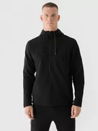 Bluzy sportowe męskie - Bluza dresowa rozpinana z kapturem męska 4F x Robert Lewandowski RL9SAW24TSWSM1708 - czarna - miniaturka - grafika 1