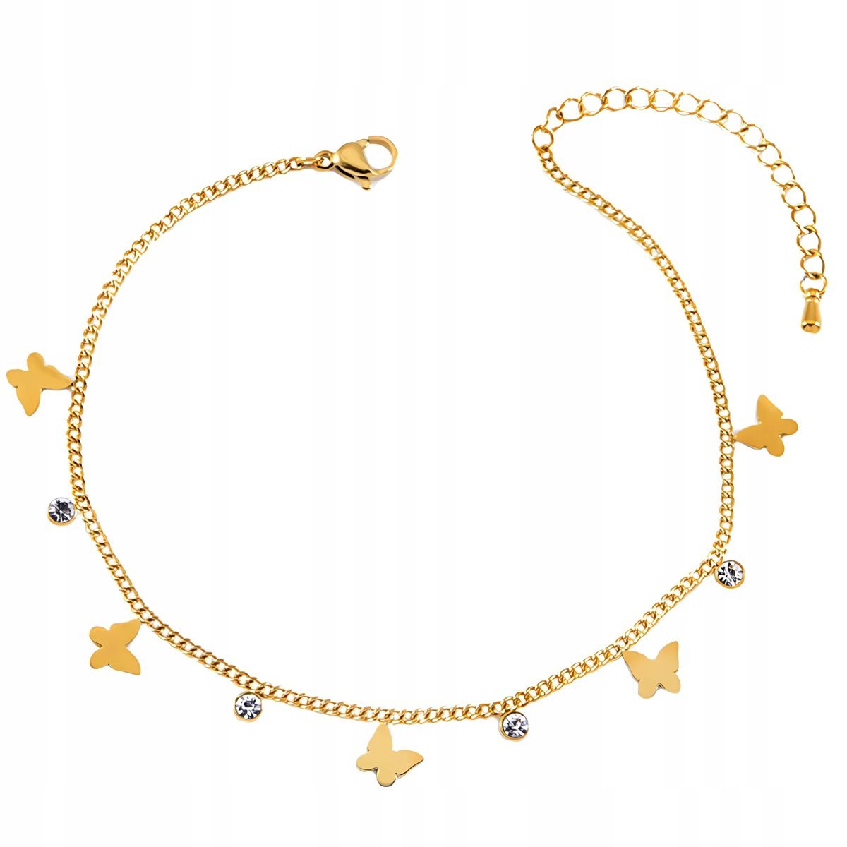 Bransoletka na Nogę Kostkę Złota Motylki Stal Bransoletki Trusky
