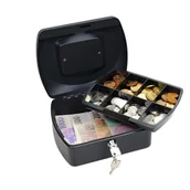 Sejfy i kasy pancerne - Przenośna kasetka na pieniądze, 90 x 205 x 160 mm - miniaturka - grafika 1