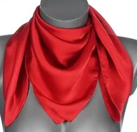 Apaszki i szaliki damskie - Chusta damska apaszka SATYNOWA gawroszka wielofunkcyjna czerwona - miniaturka - grafika 1