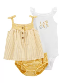 Kaftaniki dla niemowląt - carter's 3-częściowy zestaw w kolorze żółto-białym - grafika 1