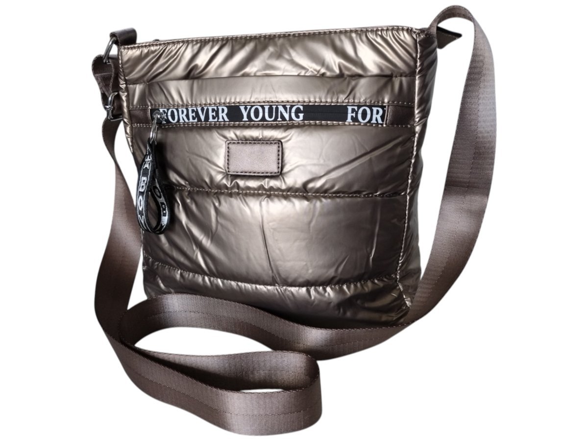 Torebka Damska, Miejska Mała Pikowana Listonoszka Na Ramię, Kolor Złoty