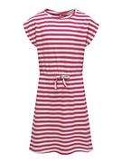 Sukienki - ONLY Dziewczęca Konmay S/S Dress Noos JRS sukienka z dżerseju, Very Berry/Stripes:Cloud Dancer, 158/164 cm - miniaturka - grafika 1