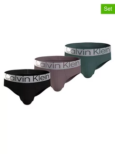 Majtki męskie - CALVIN KLEIN UNDERWEAR Slipy (3 pary) w kolorze czarnym, zielonym i szarym - grafika 1