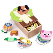 Zabawki sensoryczne - Drewniane Puzzle Drzewo Milusińskich Zwierzątek, Djeco - miniaturka - grafika 1