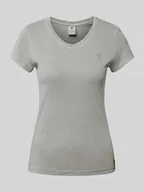 Koszulki i topy damskie - T-shirt o kroju slim fit z detalem z logo model ‘Overdyed’ - miniaturka - grafika 1