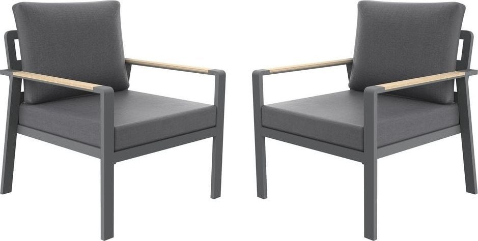SIBIU DUO Aluminiowe fotele, 2 szt., grafitowe