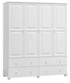 Szafy - Szafa sosnowa 4D nr6 S180 biała - miniaturka - grafika 1