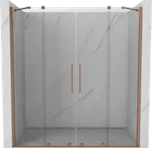 Ścianki i drzwi prysznicowe - Mexen Velar Duo drzwi prysznicowe rozsuwane 180 cm, transparent, miedź szczotkowana - 871-180-000-02-65 - miniaturka - grafika 1