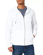 Bluzy męskie - Urban Classics Męska bluza z kapturem Basic Terry Zip Hoody, męska bluza z kapturem dostępna w wielu kolorach, rozmiary S - 5XL, biały, M - miniaturka - grafika 1
