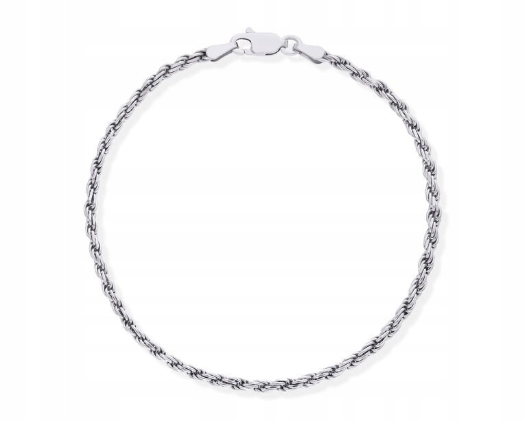 Bransoletka Srebrna Damska splot Korda Skręcony Srebro Rod 925 19 cm