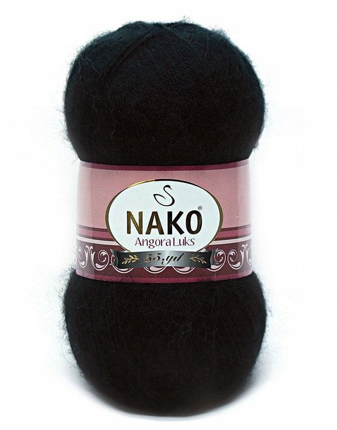 Włóczka NAKO ANGORA LUKS 100g kolor 217/czarny