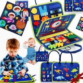 Zabawki sensoryczne - TABLICA ZABAW PREZENT DLA 2 3 LATKA XXL Montessori Sensoryczna Edukacyjna - miniaturka - grafika 1