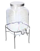 Pojemniki kuchenne - Słoik Szklany Tęczowy Z Kranikiem Stojak  Czarny Wodę Lemoniadę Aperol 4 L - miniaturka - grafika 1