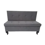 Pufy i podnóżki - Pufa z panelem i schowkiem Ludwik z przeszyciami 120cm h-82/83 różne kolory - miniaturka - grafika 1