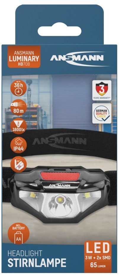 Ansmann Latarka czołowa LED HD70B 65 lm 1xAA