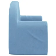 Sofy i kanapy - vidaXL Sofa rozkładana dla dzieci 2-osobowa niebieska Miękki plusz - miniaturka - grafika 1
