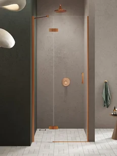 Drzwi prysznicowe uchylne lewe kolor miedziany 120 cm D-0925A New Trendy Nesta Copper Brushed - Ścianki i drzwi prysznicowe - miniaturka - grafika 1