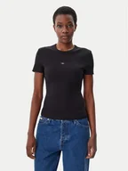 Koszulki i topy damskie - Calvin Klein Jeans T-Shirt J20J225245 Czarny Slim Fit - miniaturka - grafika 1