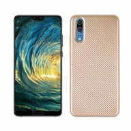 Etui i futerały do telefonów - Protect Etui Carbon Fiber TPU Huawei P20, złote 5902610301957 - miniaturka - grafika 1