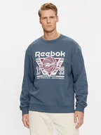 Bluzy męskie - Reebok Bluza Basketball IL2005 Niebieski Regular Fit - miniaturka - grafika 1