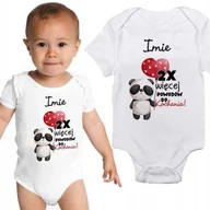 Body dla niemowląt - Body Dziecięce Białe Miś Panda Personalizowane 56 - miniaturka - grafika 1