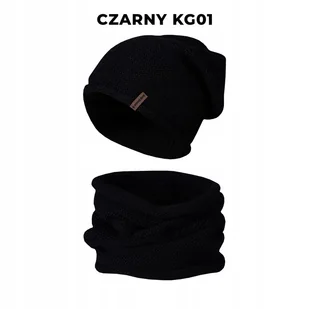 Komplet Zimowy Czapka + Komin Tuba Czarny KG01 - Czapki damskie - miniaturka - grafika 1