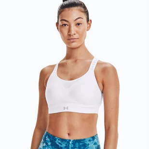 Biustonosz fitness Under Armour Infinity High white/white/halo gray - Bielizna sportowa damska - miniaturka - grafika 1