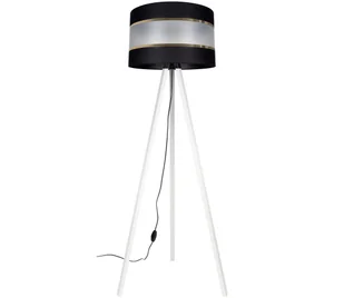 Lampa podłogowa CORAL 1xE27/60W/230V biały/czarny/złoty - Lampy stojące - miniaturka - grafika 1